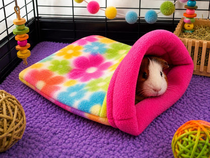 Cuddle Sack Fleece Snuggle Bed Cozy Small Pet Hideout Washable Guinea Pig Bed – Hedgehog Rat Ferret Bed