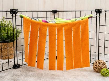Custom Fleece Corner Hideaway Curtain for Small Pet Cages – Washable Bedding