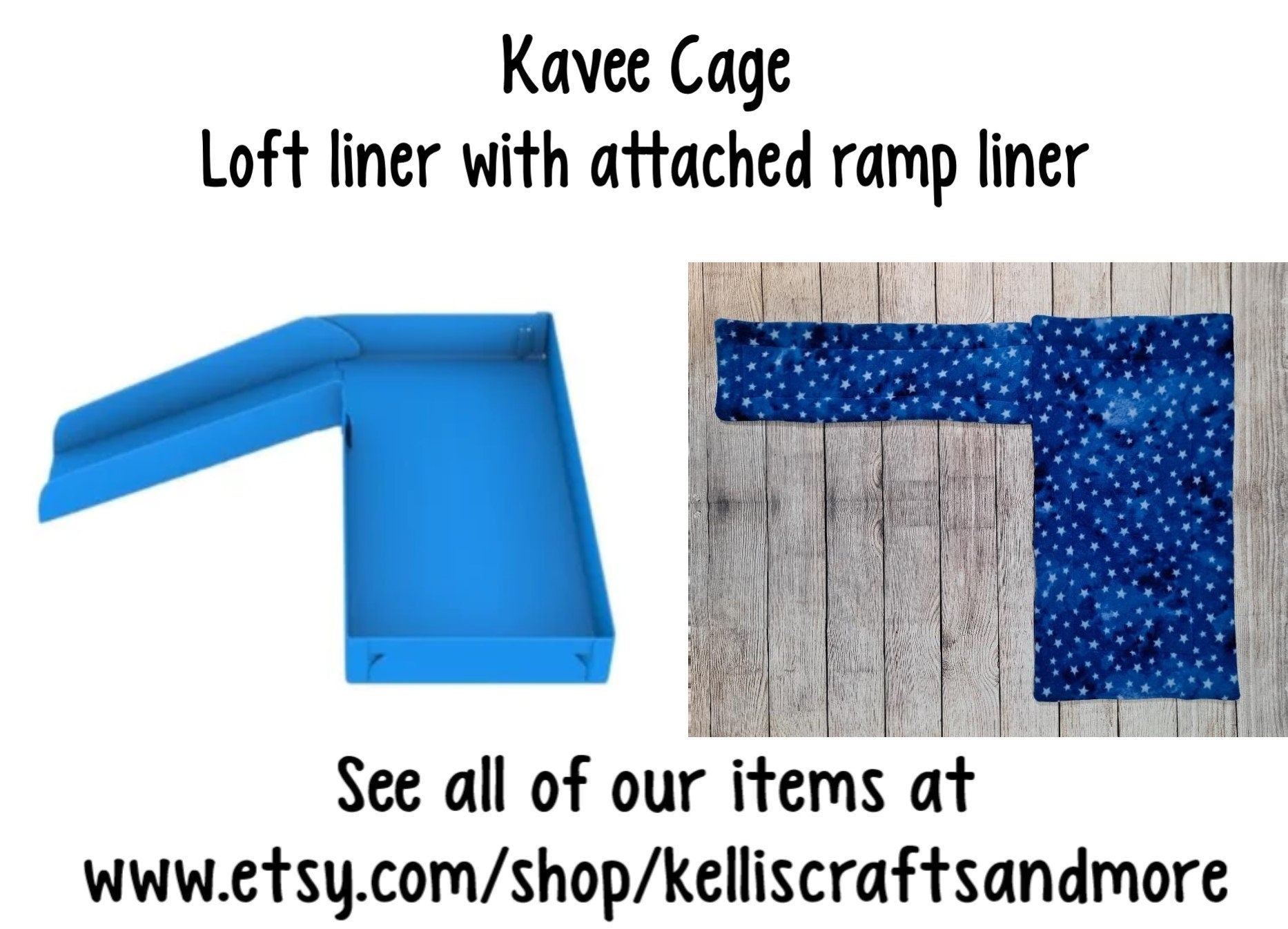 Guinea Pig Fleece Cage Liner: Kavee Loft with Attached Ramp (14x28)