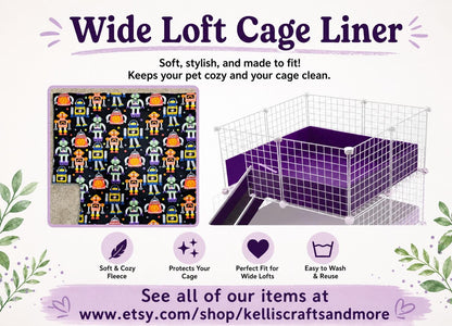 Guinea Pig Fleece Cage Liner: Wide Loft, Ramp Notch - 28x28"