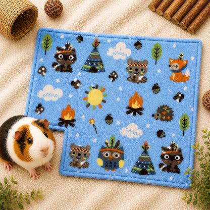 Guinea Pig Fleece Cage Liner: Wide Loft, Ramp Notch - 28x28"