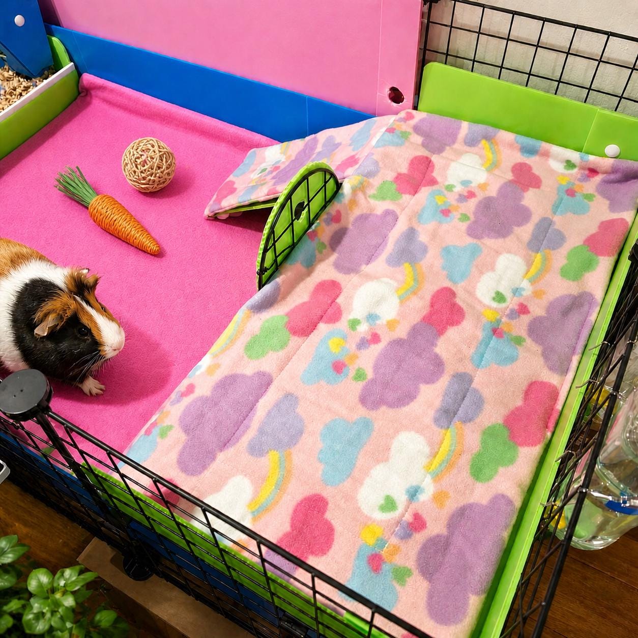 Guinea Pig Fleece Cage Liner with Ramp: Midwest Mezzanine, C&C Cage