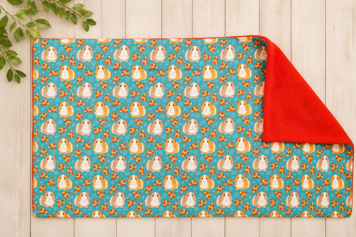 Guinea Pig Fleece Pee Pads: Absorbent Washable Cage Liner Set (2x)