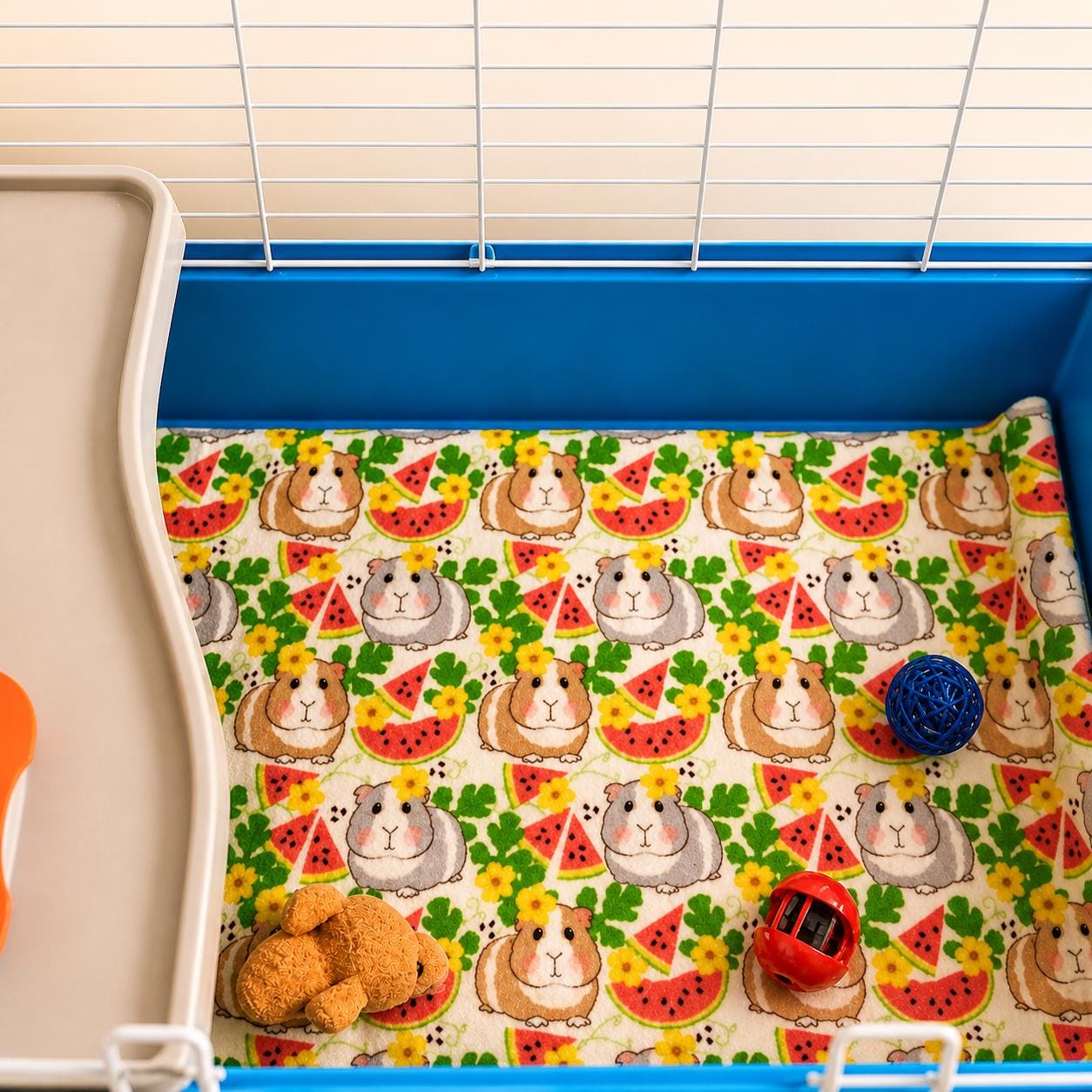 Guinea Pig Fleece Pee Pads: Absorbent Washable Cage Liner Set (2x)