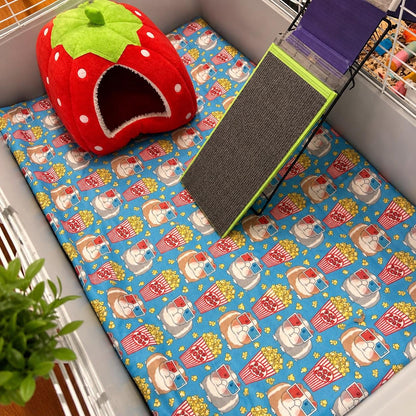 Guinea Pig Fleece Pee Pads: Absorbent Washable Cage Liner Set (2x)