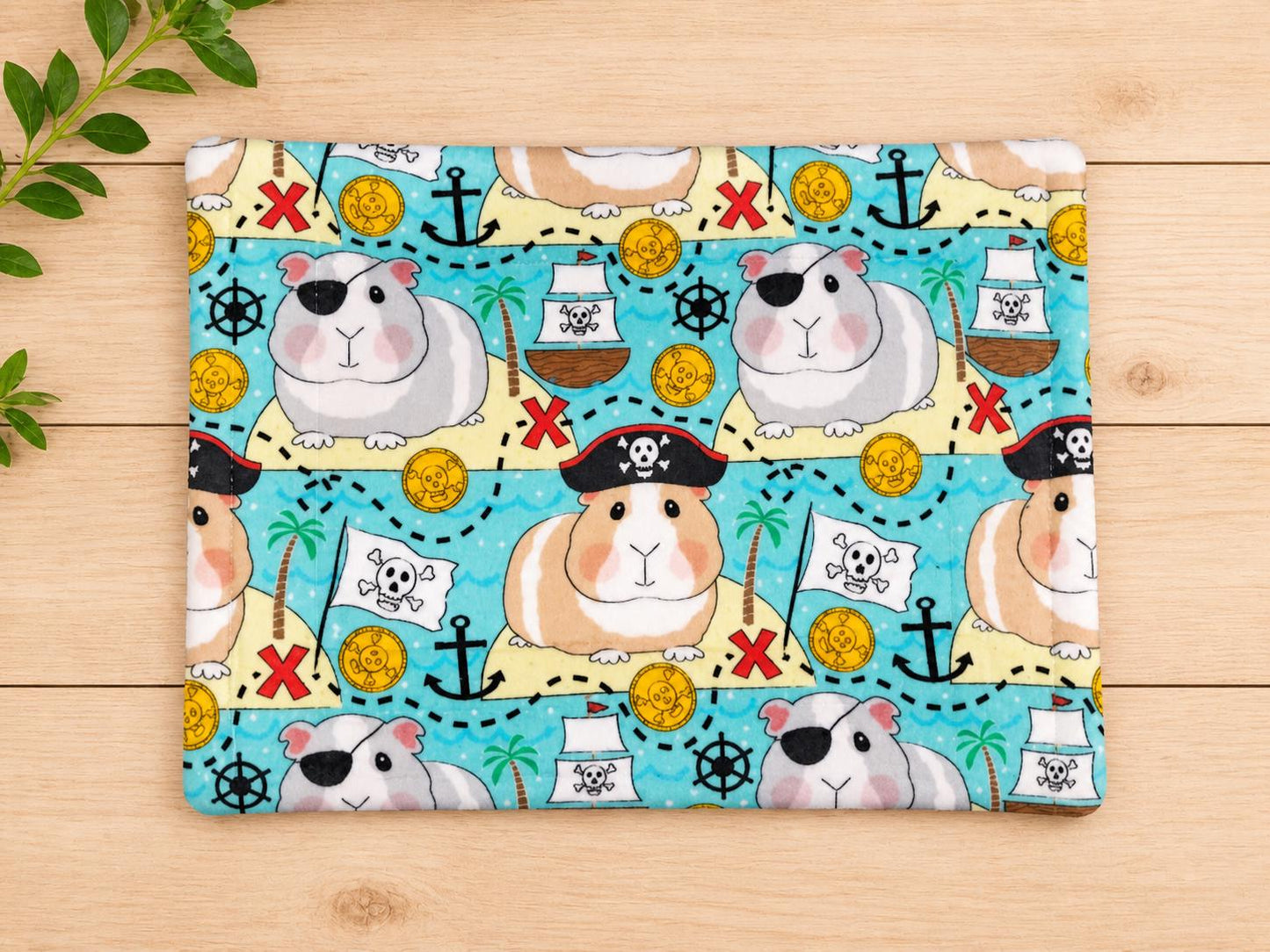 Guinea Pig Fleece Pee Pads: Absorbent Washable Cage Liner Set (2x)