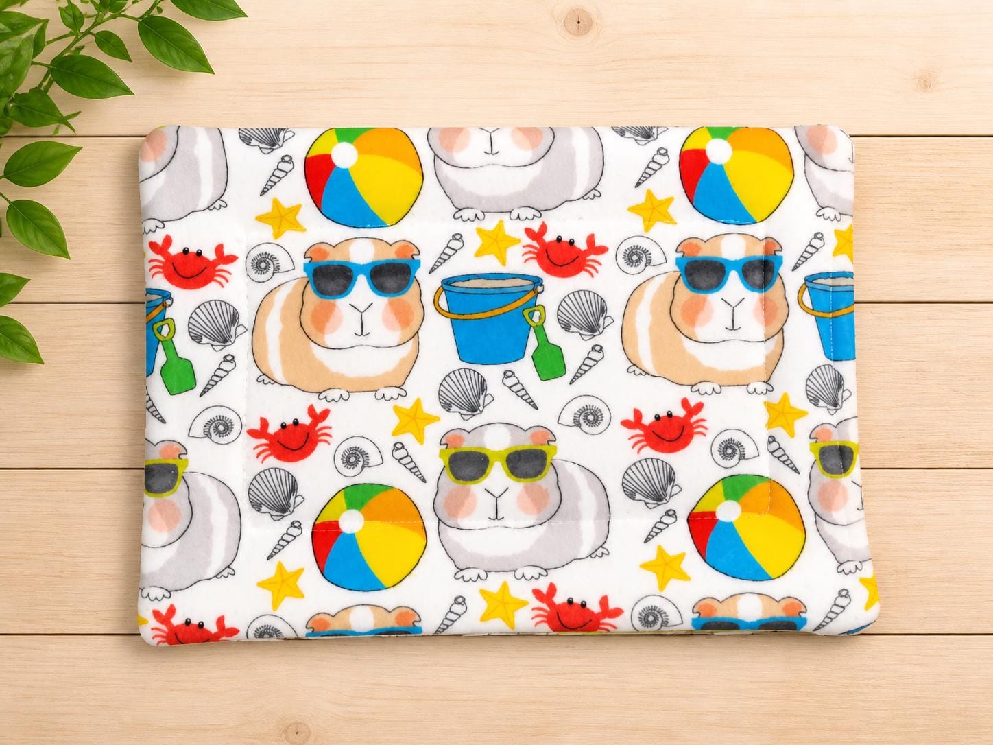 Guinea Pig Fleece Pee Pads: Absorbent Washable Cage Liner Set (2x)