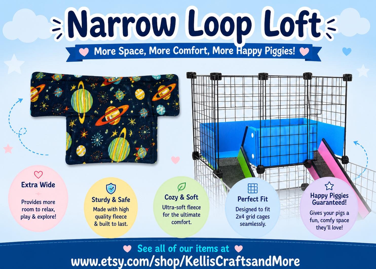 Loft Ramp Cutouts (28x14) Narrow Loop Loft Cage Liner