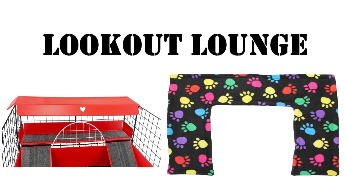 Lookout Lounge Cage Liner with Ramps for Guinea Pig Cage: 28x8 and 15x7