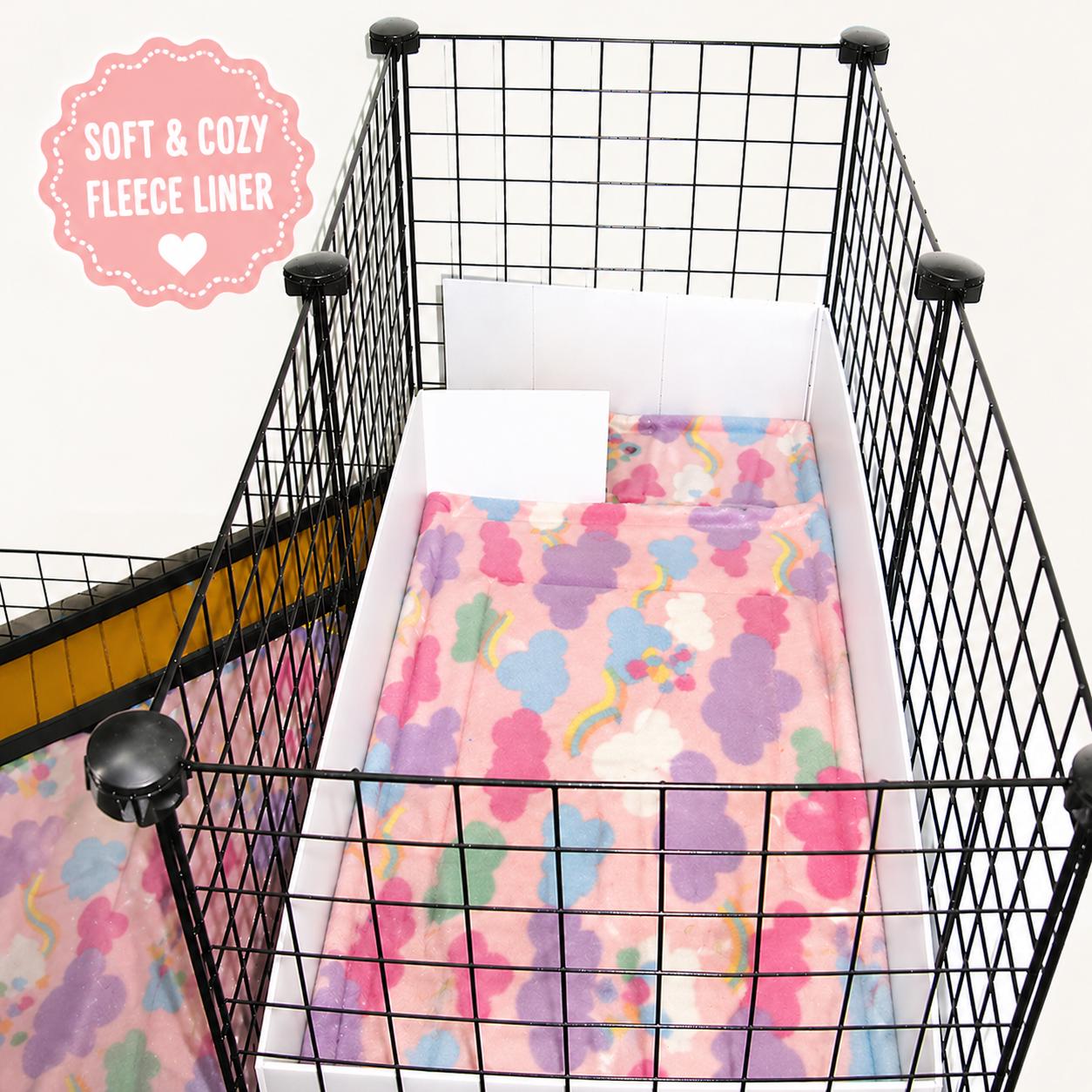 Narrow loft liner 28x14 with ONE cutout for ramp Custom Fleece liner C&C cages
