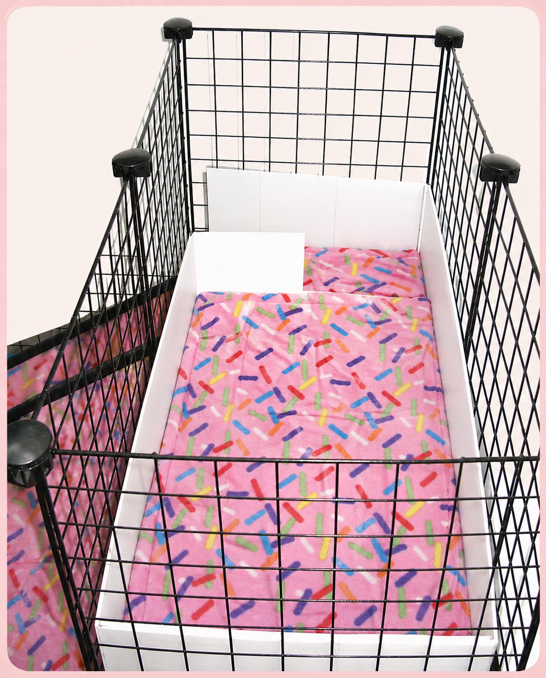 Narrow loft liner 28x14 with ONE cutout for ramp Custom Fleece liner C&C cages