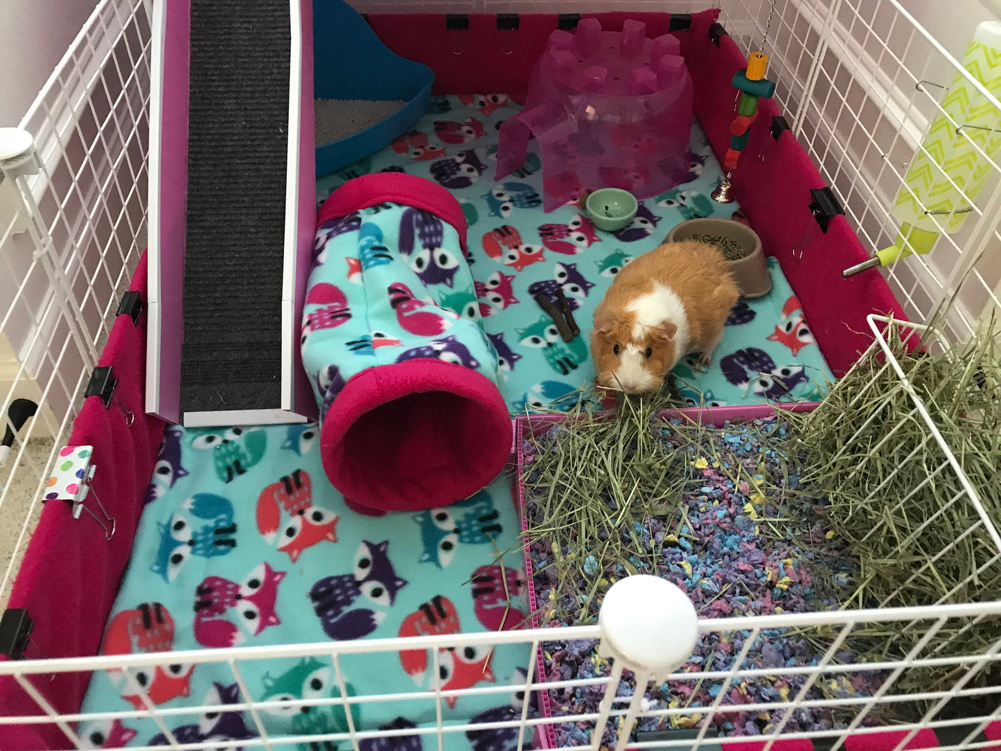 Custom fleece C&C Cage Liner - 1x2 2x2 2x3 2x4 2x5 Liner - Fleece Cage Liner Guinea Pig Cage Liner Hedgehog Absorbent Fleece valentine's day