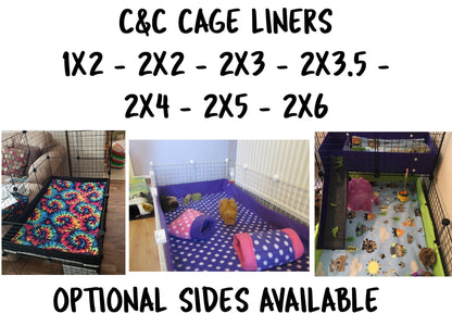 Custom fleece C&C Cage Liner - 1x2 2x2 2x3 2x4 2x5 Liner - Fleece Cage Liner Guinea Pig Cage Liner Hedgehog Absorbent Fleece valentine's day