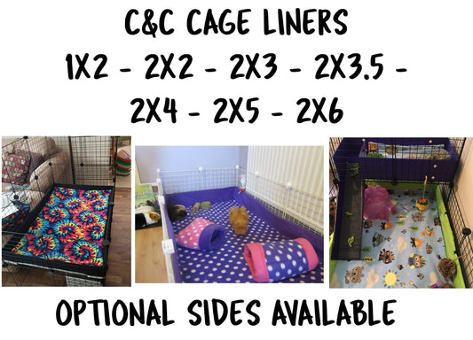 Custom fleece C&C Cage Liner - 1x2 2x2 2x3 2x4 2x5 Liner - Fleece Cage Liner Guinea Pig Cage Liner Hedgehog Absorbent Fleece valentine's day