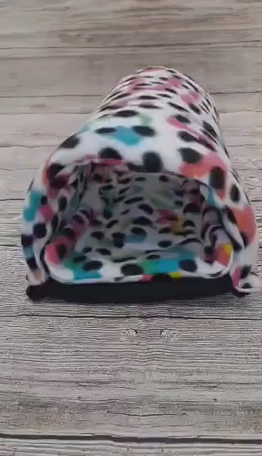 Custom Foam Tunnel Hideaway, Washable Fleece Pig Tube, Built-in Potty Pad