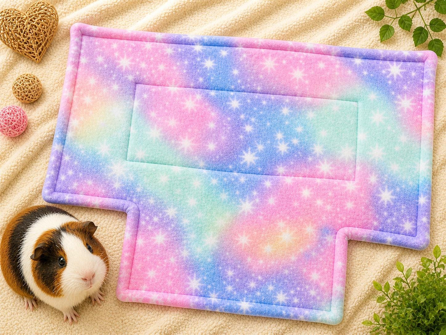 28"x28" 2x2 Loft Pad Ramp Cutouts Custom Washable Fleece Guinea Pig Cage Liner C&C Bedding Absorbent U-Haul Pad 2x3 2x4 2x5 2x6 Midwest rat