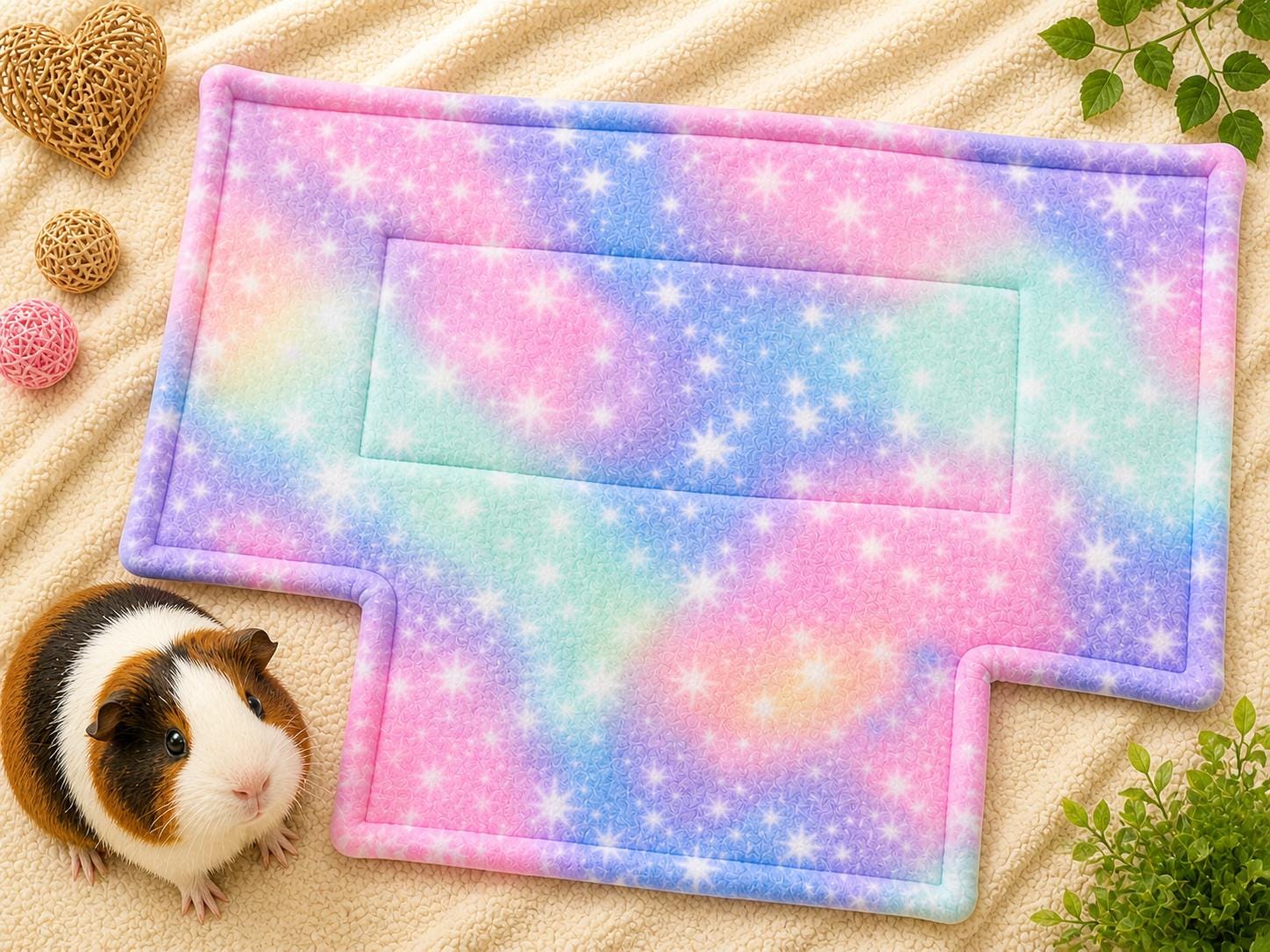 28"x28" 2x2 Loft Pad Ramp Cutouts Custom Washable Fleece Guinea Pig Cage Liner C&C Bedding Absorbent U-Haul Pad 2x3 2x4 2x5 2x6 Midwest rat