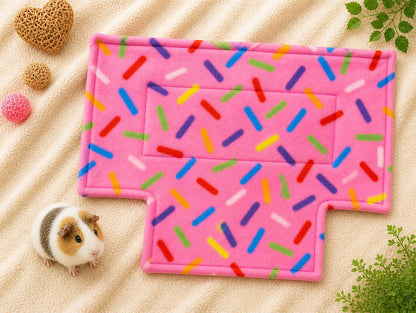 28"x28" 2x2 Loft Pad Ramp Cutouts Custom Washable Fleece Guinea Pig Cage Liner C&C Bedding Absorbent U-Haul Pad 2x3 2x4 2x5 2x6 Midwest rat